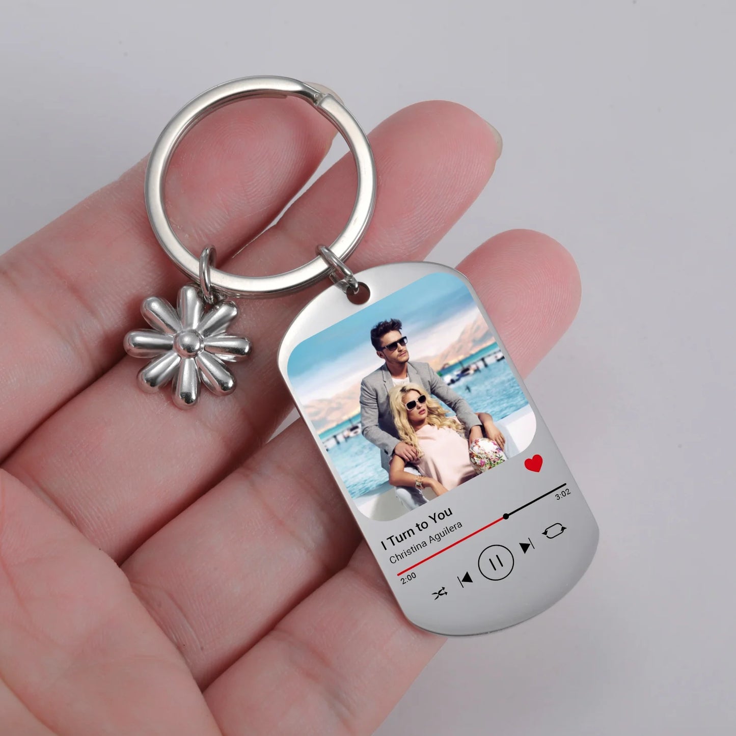 Llavero con Foto, Texto y Música Personalizado