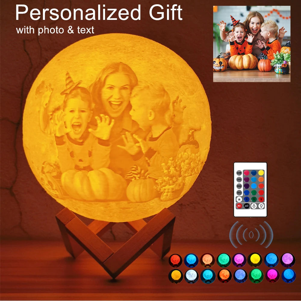 Luna Lámpara Led Personalizada de 15 cm