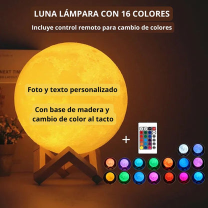 Luna Lámpara Led Personalizada de 15 cm