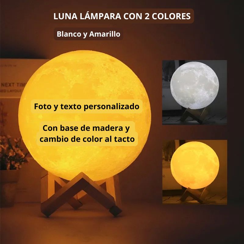 Luna Lámpara Led Personalizada de 15 cm