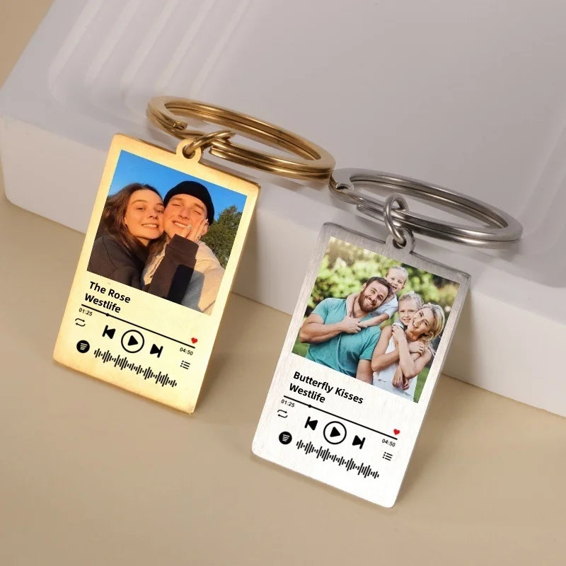 Llavero con Foto, Texto y Música Personalizado