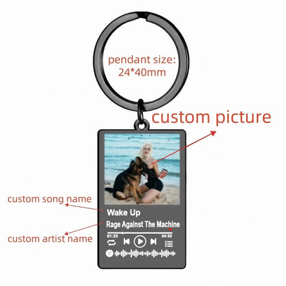 Llavero con Foto, Texto y Música Personalizado