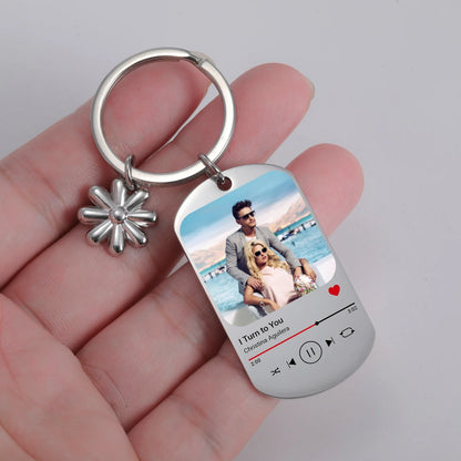 Llavero con Foto, Texto y Música Personalizado