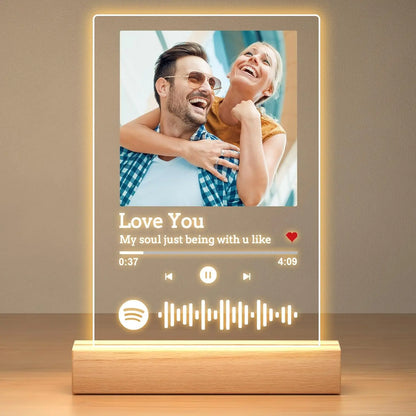 Cuadro Lámpara con Foto, Texto y Música