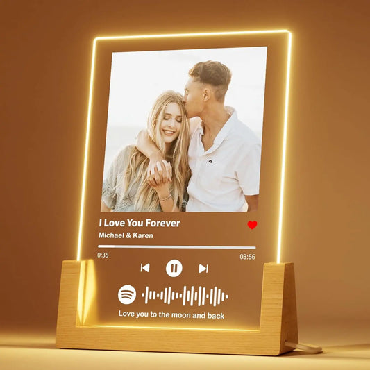 Cuadro Lámpara con Foto, Texto y Música